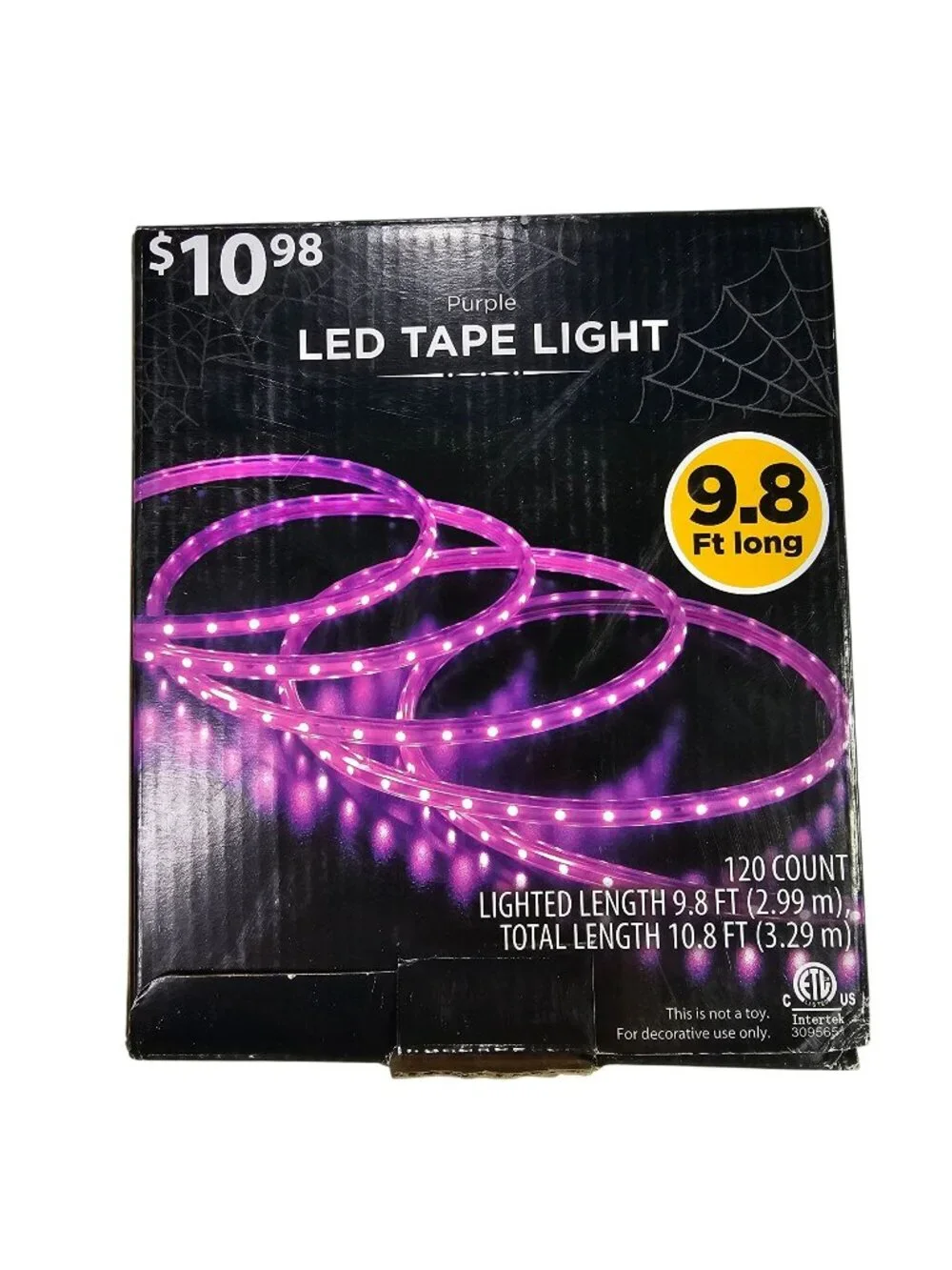 Purple LED Tape Light 120 Count 9.8ft Indoor/Outdoor Flexible Strip
